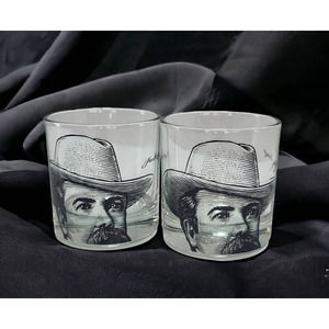 Jack Daniel's Portrait Image Tennessee Whiskey Collectors Cocktail Tumbler Pair